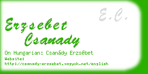 erzsebet csanady business card