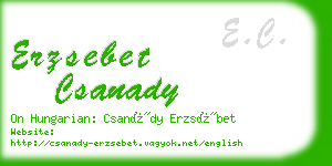 erzsebet csanady business card